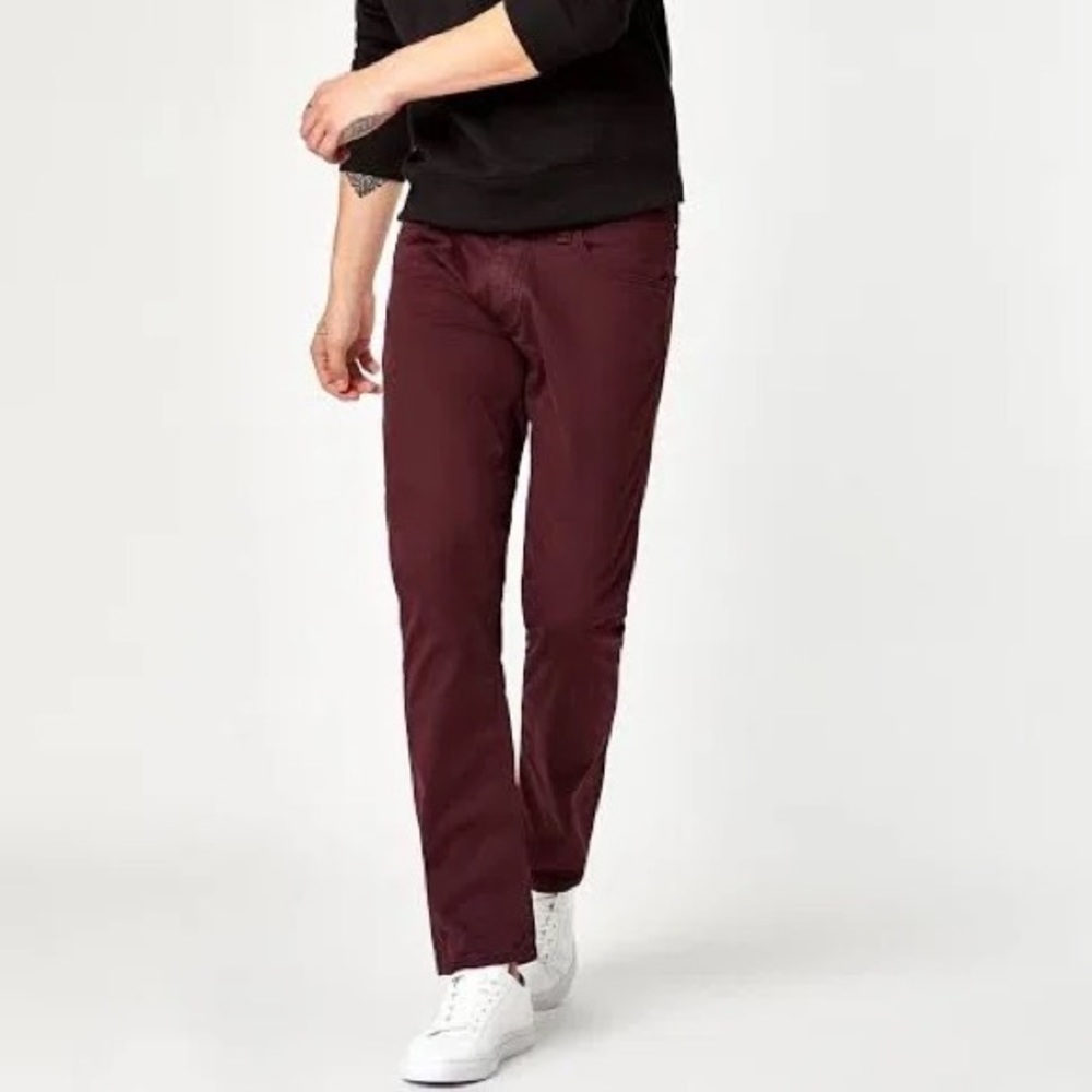 Brand New Zach Straight Leg Burgundy W33 L36